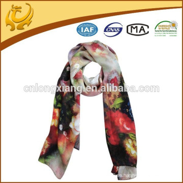 Diseño clásico de la flor del patrón diseño largo de la bufanda de seda del estilo del satén de 12m m